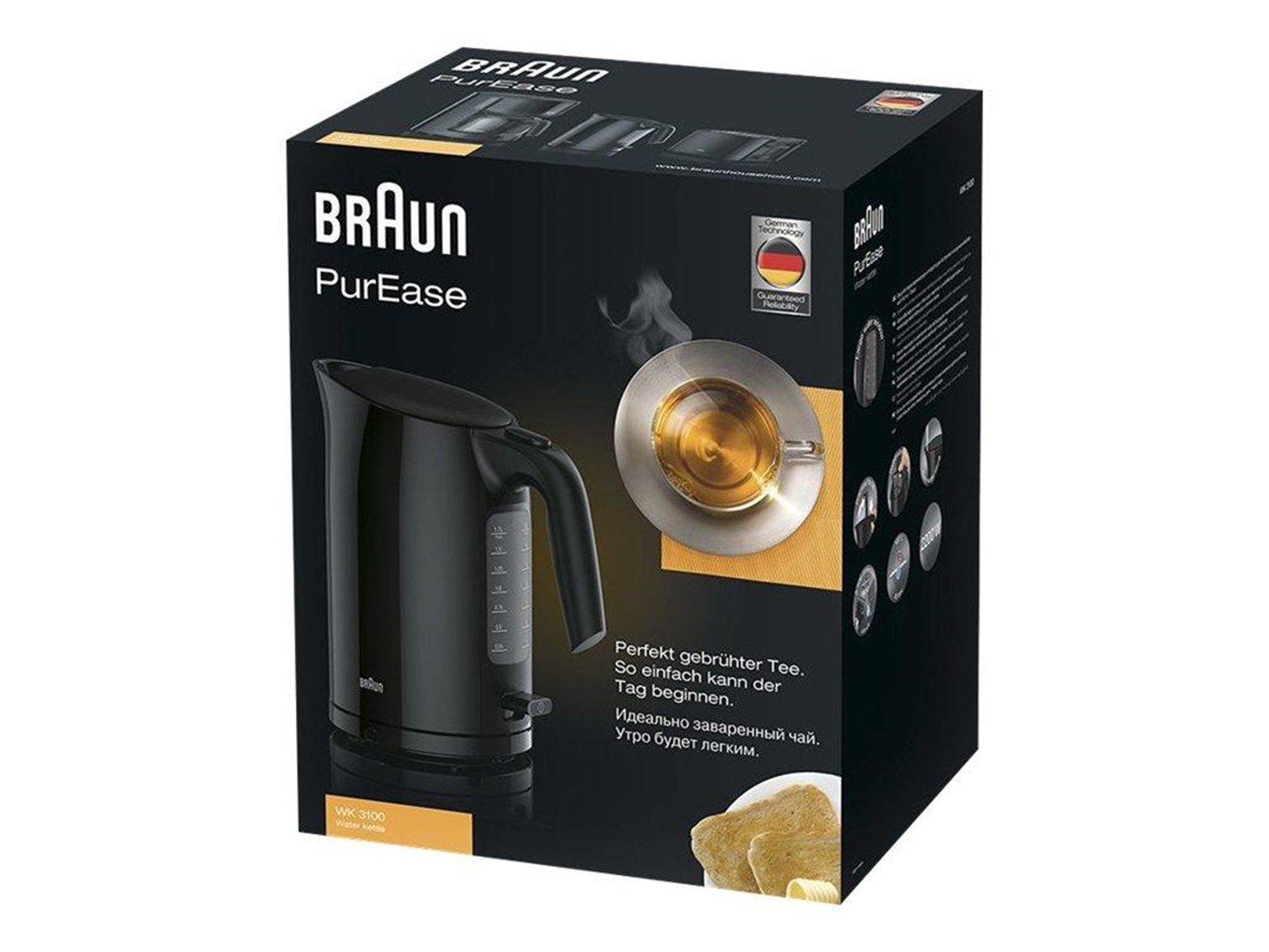 Braun Wasserkocher PurEase WK 3100 Black - Schwarz - 2200 W Braun Wasserkocher PurEase WK 3100 Black - Schwarz - 2200 W